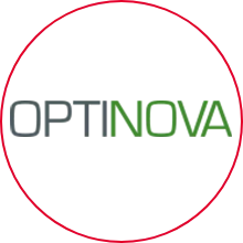 Optinova Firmenlogo, grün und grau