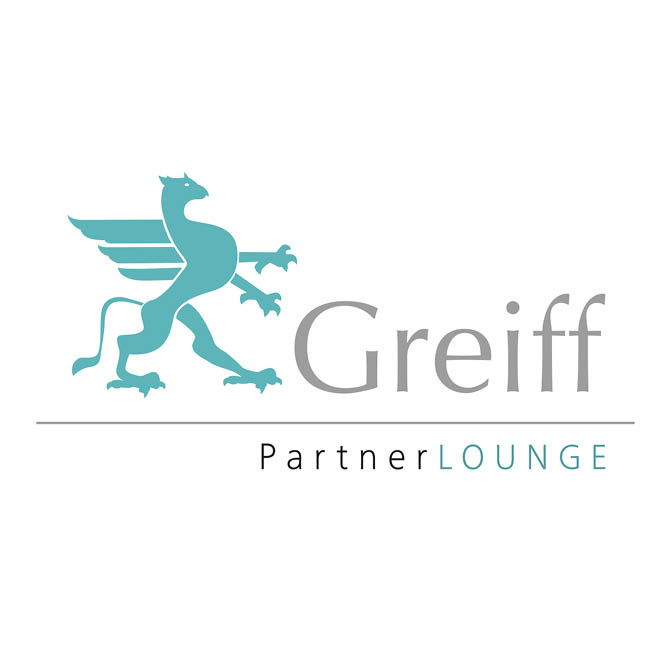 Greiff PartnerLounge Logo, ein geflügeltes Tier