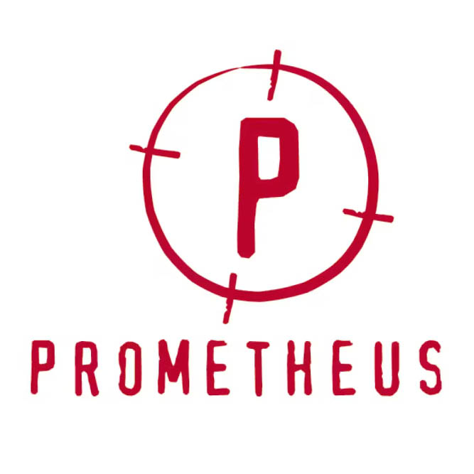 Ein Logo mit einem roten Kreis und P im Zentrum