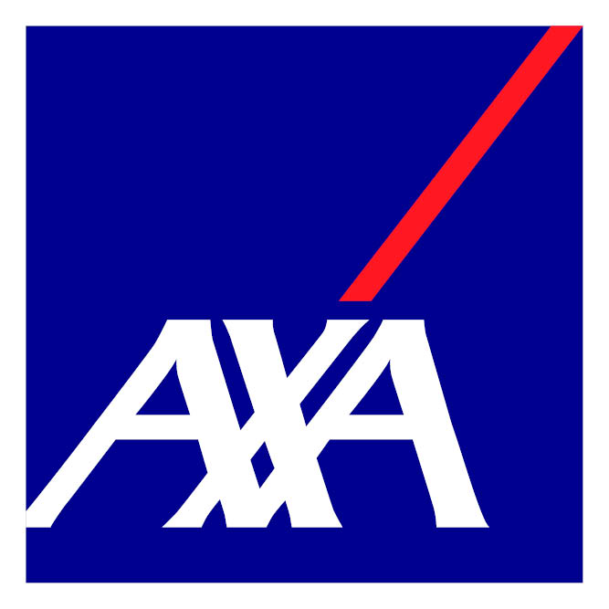 Das Logo von AXA, einem globalen Versicherungsunternehmen.