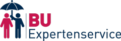 Ein Logo mit Regenschirm und zwei Personen