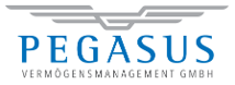 Das Logo zeigt den Firmennamen Pegasus in Blau und den Untertitel Vermögensmanagement GmbH.